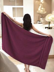 TOALLA DE BAÑO 100% ALGODÓN MEXICANO (Gruesa) ABSORBENTE  70m X 135cm, la cenefa puede variar - Guinda - Ver 3