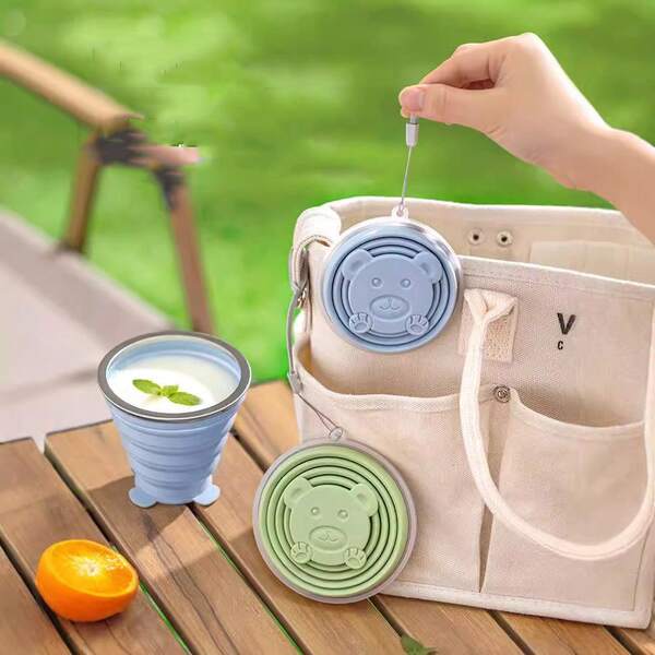 1 كوب ماء قابل للطي محمول للتخييم والسفر ، مصنوع من السيليكون الصحي لتنظيف الأسنان ، كوب ماء قابل للطي للسفر ، كوب ماء سيليكون قابل للطي للاستخدام الخارجي والسفر والغسول