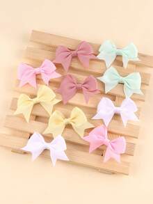 10pcs Plain Color Grosgrain Hair Bows For Dog And Cat,Puppy Dog Short Tail Ribbon Bow Alligator Hair Clips,Yorkie Dog Bows,Pet Hair Grooming,Pet Hair Accessories. - Multicolor - View 2