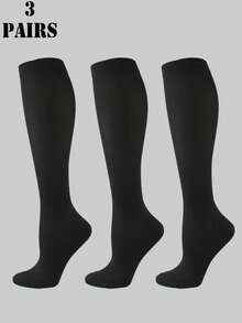 3Pairs Copper Compression Socks For Women And Men Circulation Support For Running, Nursing, Athletic, Fall - Multicolor - View 21