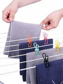 50pcs Random Color Multipurpose Storage Clips, Colored Stainless Steel Clips, Multipurpose Chip Snack Bag Clips, Windproof Clothes Clips, Paper Towel Rack, Clothesline Clips, Multipurpose Household Storage Clips, Windproof, Non-Slip, Strong Grip