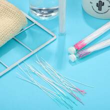 180 Pcs Earrings Hole Cleaner, Piercing Cleaner Floss, Rose Fragrance Odor Removal Ear Care, Piercing Floss Disposable Aftercare Cleaning Tool(Brown) - 粉紅色,藍色,紫色 - 查看 4