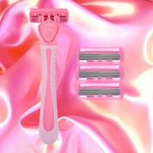 Manual Women's Bikini Body Hair Removal Razor With 6 Layers Stainless Steel Blades, Replaceable Razor Head, For Underarms, Facial And Body Hair Removal