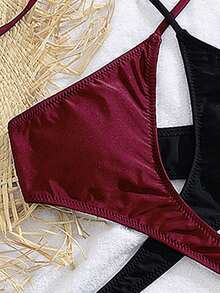 Bañador de una pieza sexy con escote halter y espalda descubierta para mujeres, estilo europeo y americano