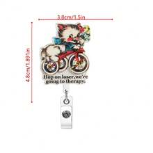 1pc Retractable Telephone Shaped Acrylic Name Badge Holder With Nurse ID Clip, Fun Design - Multicolor - View 13