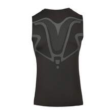 1 件男士无袖运动背心，透气健身服，黑色，适合篮球、足球、健身房跑步 - 黑色 - 查看 3