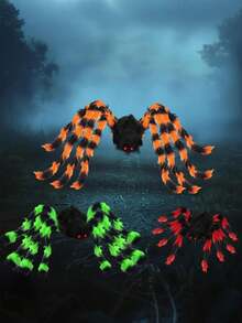 1pc 29.53in Halloween Spider, Red-Eyed Giant Spider,Giant Plush Spider Halloween Decoration, Colorful Furry Terrifying Halloween Spider Decorations Huge Terrifying Halloween Props, Realistic Furry Spider Sets Realistic Giant Scary Spider Props Decoration Halloween Spider Horror Fake,Party Prop, Outdoor Hanging Fake Spider Fall Autumn,Christmas - Multicolor - View 7