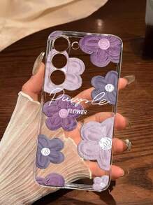 1 pieza Funda de teléfono pintada transparente con patrón de flores minimalista, antideslizante y a prueba de golpes compatible con iPhone 16/11/16pro/16plus/16promax/16e/15Promax/13/14/12/XS/XR/7G/8P, Galaxy 11/12Pro/12/12X/13Pro/14Pro/15Pro/X3pro/, Redmi 10/9/Note9/12c/Note11pro/Note8Pro/9C/9a, cubierta protectora de teléfono a prueba de golpes, a prueba de agua y resistente a los arañazos