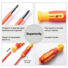 Insulated Screwdriver Set, 10 Pieces, Magnetic Tips, Ergonomic Rubber Handle With Storage Case - Black - View 5