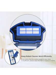Spare Accessories Compatible With Eufy 11S Max, G30, 30C Max, 15C Max, G32 Pro, Robot Vacuum Replacement Parts: 1 Drum Brush 6 Side Brush 5 Integrated Filters ️