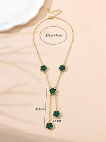 1件优雅女士五叶草项链，疗愈水晶项链，用于精神能量疗愈，适合日常佩戴，是送给女友、妻子或伴侣的理想礼物 - 多色 - 查看 9