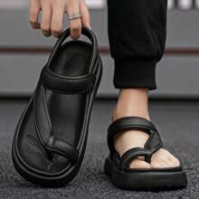 Men's Fashion Flip Flops, Thicker Soft Sole, Fashion Versatile, First Choice For Street Wear, Solid Color Minimalist Style, Outdoor Sport Beach Holiday, Flat Sandals