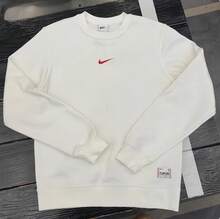 Nike 男士戶外運動休閒舒適圓領抓絨運動衫，建議買大一號 - 白色 - 查看 2