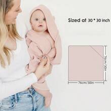 1PC Muslin Hooded Baby Towels Ultra-Soft Absorbent Baby Bath Towels With Hood For Newborn And Infant 30x30inch
