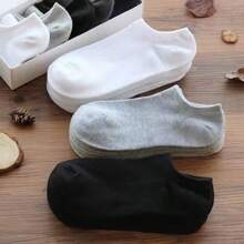 15 Pares de Meias Curtas Femininas Pretas, Brancas e Cinza, Moda Casual Confortável Versátil para Uso Diário, Também Disponível em 2/10/30/60 Peças