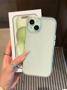 Apple Smart Fashion Phone Case With A High-End Feel, A Three-In-One Thickened And Hard Material, A Colorful Solid Color Frame, A Personalized Creative Pink, White, Black, Blue, Green, Minimalist Simple Fall Protection Full Coverage Transparent Feeling Colorful Phone Case Compatible With IPhone
