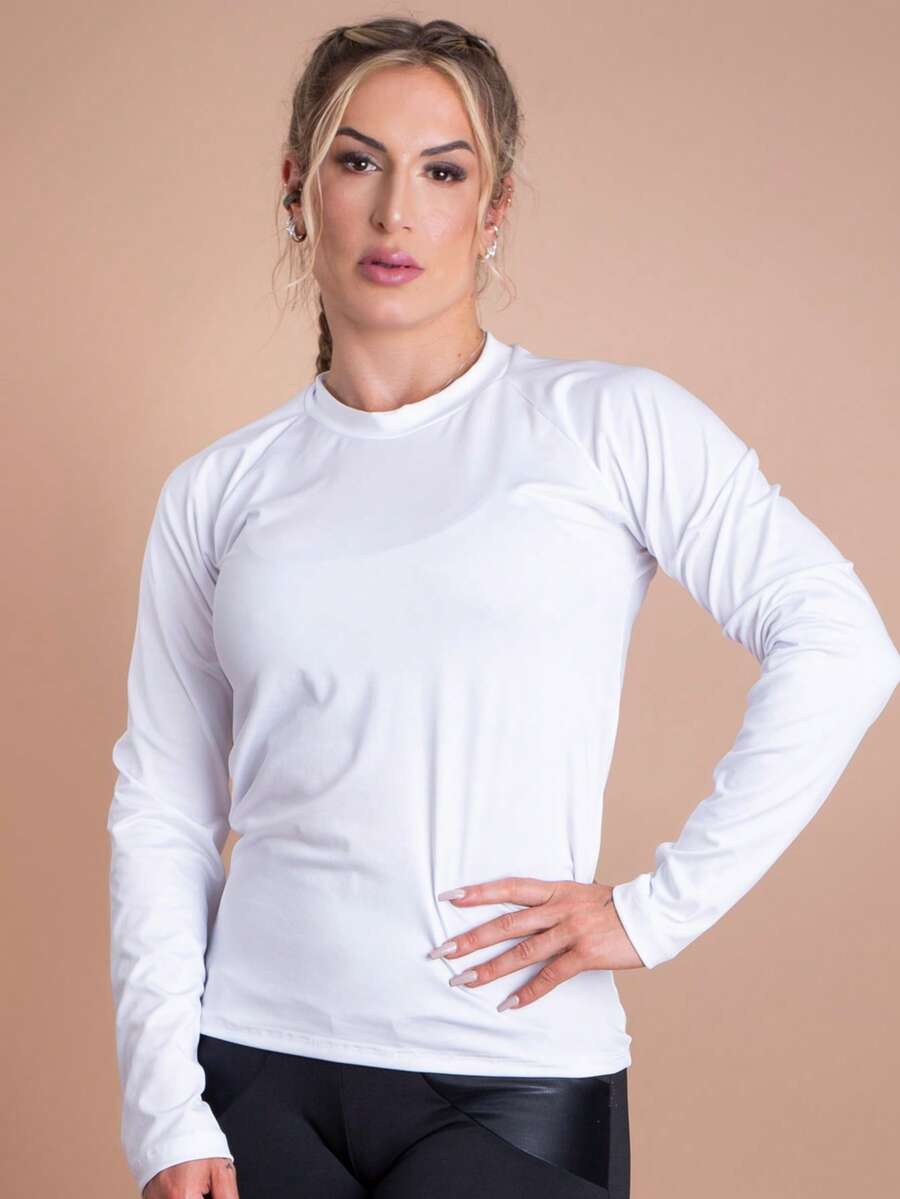 Women's Shirt UV+50 Sun Protection Long Thermal Second Skin Shirt Winter And Summer Fashion Promotion Blouse F7 NEW STYLE - 白色 - 查看 1