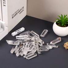 2/5/10pcs Clear Quartz Cluster - Unmounted Independent Mineral Point Imitated Gemstone, Home Office Decor Asymmetrical Bulk Unpolished Crystal, Spiritual & Gift, Translucent Artificial Crystal Dot, Unique Artificial Crystalline, Natural Appearance Crystal, Handpicked - White - View 3
