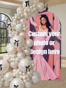 Personalized Spandex Arch Cover - Custom Arch Backdrop Cover Fit Round Top Backdrop Frame Stand, Arch Backdrop Cover For Birthday, Theme Party, Wedding,Multiple Size Options - Multicolor - View 7