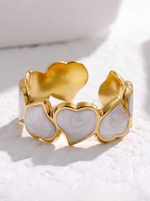 The Three Pieces Set Of Fashionable Stainless Steel Asymmetrical Oil Ring Is Designed With A Sense Of Individuality And Is Suitable For Women To Wear On A Daily Basis