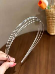 1 pieza Diadema elegante y brillante para mujer, accesorio suave para el cabello tipo corona, diadema para el pelo