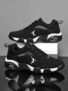 Populaire Air Cushion sportschoenen voor casual gebruik, modieuze effen sportschoenen voor heren, comfortabele antislip ademende zachte zool geschikt voor buitenactiviteiten, sportschool
