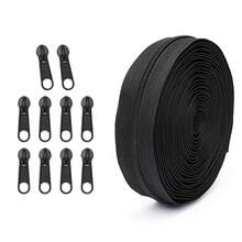 1 Bộ = 4,5 mét Khóa kéo + 10 Chiếc Khóa kéo, 3# Khóa kéo Nylon trong 20 Tùy chọn màu sắc, Khóa kéo phù hợp với Màu khóa kéo, Thích hợp để Thay thế May May Quần áo, Túi xách và Dệt gia dụng - nhiều màu - Xem 20
