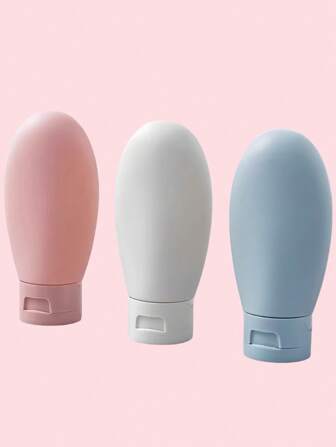 3Pcs Leak-Proof Travel Bottles With Portable Bag - Refillable & Squeezable For Stress-Free Traveling