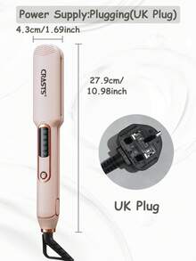 CRASTS 专业直发器、平板夹、卷发器、直发器和卷发器、快速加热、液晶显示屏、快速温度调节、钛硬板、家庭和沙龙使用、护发礼品 - 英規插(220-240V) - 查看 4