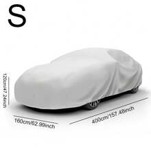 Silver Gray Car Cover, Thick PEVA Material, Dust-Proof, Scratch-Resistant, Breathable, Waterproof All-Weather All-Season Vehicle Protection, Suitable For Sedans, Essential Car Accessory To Protect Your Beloved Car