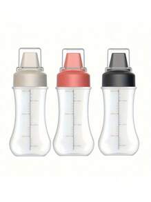 1 pieza Botella para exprimir salsa, recipiente rellenable a prueba de fugas para condimentos como ensalada, salsa de tomate, miel, mermelada, salsa de ostras, utensilios de cocina, artículos escolares