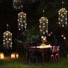 Luces decorativas colgantes de jardín solares, Luces en forma de medusa de 256 LED con alambre de cobre con 8 modos, luces de hadas resistentes al agua IP44, para fiestas de verano, jardines, pérgolas, bodas, pabellones y centros comerciales