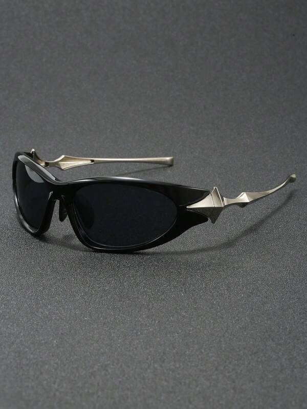 1 peça Novos óculos masculinos estilo Millennium, futurista, techno, apocalíptico, punk, Y2K, estilo starburst, versáteis para uso diário, ao ar livre, rua, festa, festival