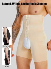 1 PIEZA Pantalones cortos para hombre que estilizan y dan confort, con doble capa para control del abdomen y dar forma al Body