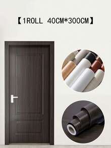1卷自粘乙烯基仿木纹门装饰墙纸用于厨房、书桌、墙壁装饰，适用于家庭、厨房、浴室、家具翻新和装饰（防水、防油、可移除），家居装饰密封贴纸