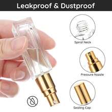 10 件可再填充 10ml 旅行香水雾化器套装，带漏斗的便携式玻璃香水瓶，袖珍古龙水喷雾器，用于分配香水和化妆品 - 彩色 - 查看 7