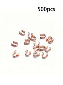 500pcs/100pcs Copper U-Shaped Clip Buckle Cord End Tips - Crimp Beads For DIY Jewelry Making Accessories - Cord Wire Protector For Necklace And Bracelet