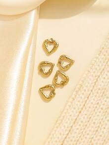 5件/包 304 不锈钢空心心形浮雕 DIY 珠宝配件 - 鏤空愛心配件 - 查看 4