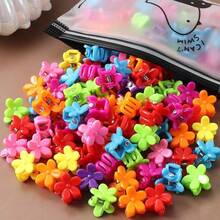 彩色花朵迷你塑料发夹，女孩可爱发饰，适合日常使用 - Mixed style - 查看 5