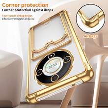 Hadaasi 1个银色电镀卡包手机壳，带气垫卡槽，创意推孔设计，奢华边框全包覆式防摔硅胶防震卡槽钱包式手机壳，兼容 17 Pro/17 Pro Max/17 Air/17，兼容Galaxy S25 FE，兼容Redmi/兼容Honor，防水防刮，国际版，非国内版 - 銀色 - 查看 8