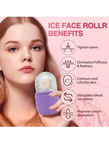 Set de 3 rodillos de hielo faciales - Juego de rodillos faciales de hielo, herramientas de masaje facial, rodillo facial de silicona con hielo, rodillo de hielo, cuarzo rosa con rodillo masajeador y tabla Gua Sha, para aliviar la hinchazón facial y ocular, masajeador facial que contornea y mejora el cuidado de la piel y el brillo, para ojos, cuello y rostro, molde de rodillo facial de hielo - Herramientas para el cuidado de la piel. Productos para masaje con hielo de verano, suministros de oficina, suministros escolares, artículos esenciales de viaje.