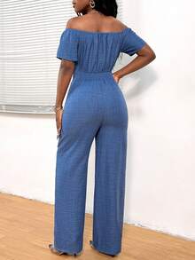 女式纯色细肩带连体裤，休闲直筒短袖，夏季