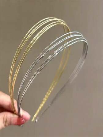 1pc Women's Elegant Shiny Fine Headband, Soft Crown Top Hair Accessory Hairband Hair Hoop ,Home,Skincare Headband