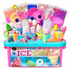 Kit de bricolaje "Slime" con 57 tipos diferentes, que incluye arcilla de color, barro de cristal, slime de mantequilla, en una caja de almacenamiento interactiva y organizada, adecuado para niños mayores de 5 años para cultivar la creatividad, la imaginación y la habilidad manual. Un gran regalo navideño con colores de accesorios aleatorios. Útiles escolares - Multicolor - Ver 9