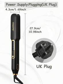 CRASTS 专业直发器、平板夹、卷发器、直发器和卷发器、快速加热、液晶显示屏、快速温度调节、钛硬板、家庭和沙龙使用、护发礼品 - 英規插(220-240V) - 查看 4
