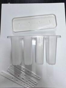 1 pieza Molde de cocina para RV con 4 paletas y tapa, molde infantil lindo de paletas y helado casero DIY, molde de helado de silicona (color aleatorio)