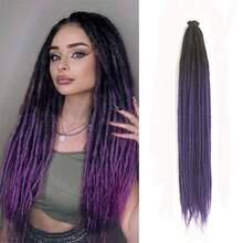 20 hebras de 24 pulgadas de extensiones de dreadlocks sintéticas con un solo extremo, estilo ombré rubio de 0.6 cm de ancho, extensiones de locks estilo reggae para mujeres para Halloween y Navidad - Multicolor - Ver 11