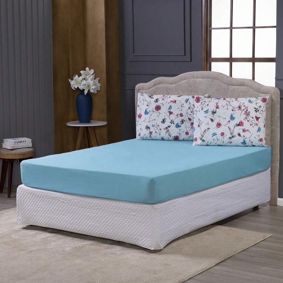 3 Piece Percale 100% Cotton Bed Sheet Set - CL03 - Xem 1