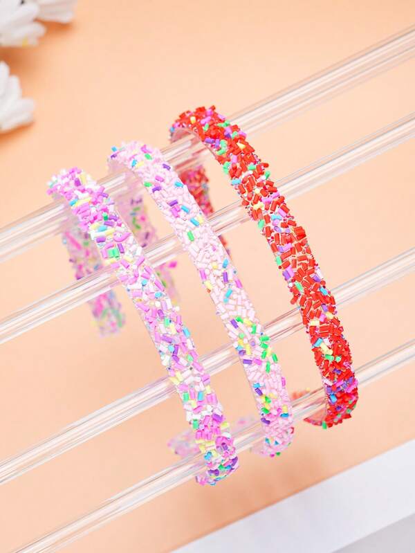 1 pieza Diadema con diseño de rosquilla de colores de moda para niñas, accesorio de cabeza de colores de caramelo para uso diario y fiestas