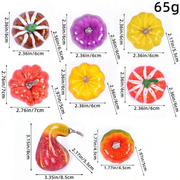 8pcs Halloween Decorations, For Home Holiday Decoration, Halloween, Harvest Festival, Thanksgiving Pumpkin Ornaments, Lifelike Fruit Halloween Decorative Items